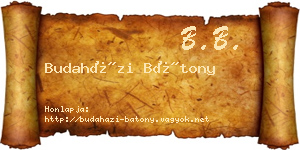 Budaházi Bátony névjegykártya